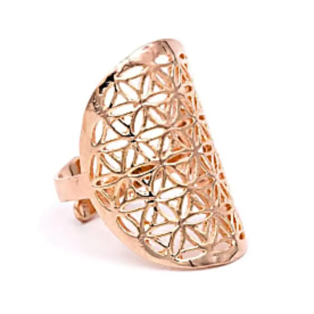 bague fleur de vie ajustable