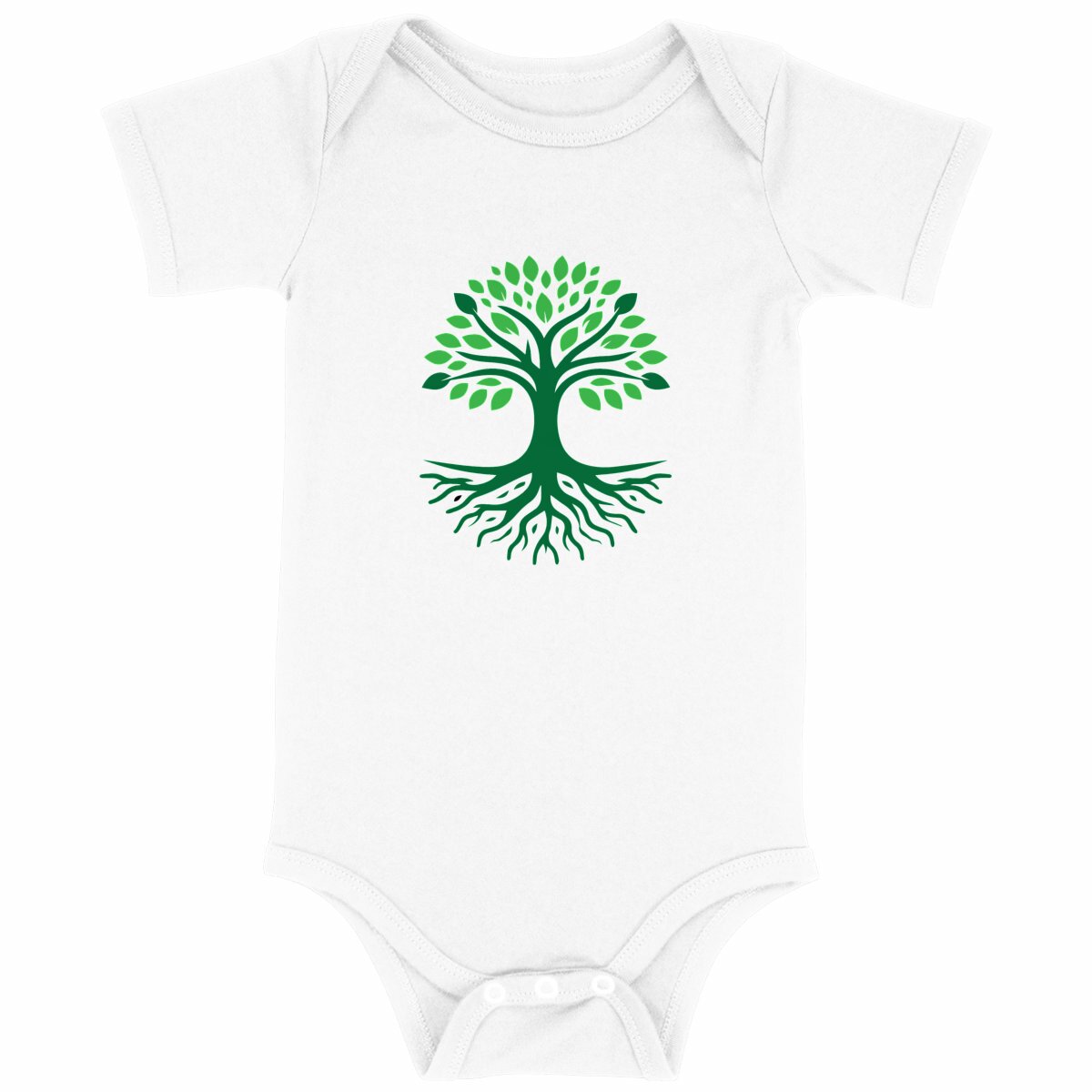 Body Bébé Arbre de Vie – Coton Bio Doux et Naturel - face_blanc