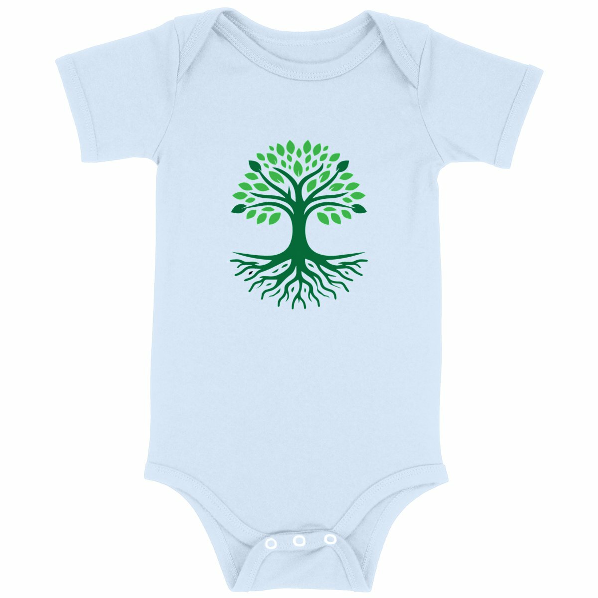 Body Bébé Arbre de Vie – Coton Bio Doux et Naturel - face_bleu