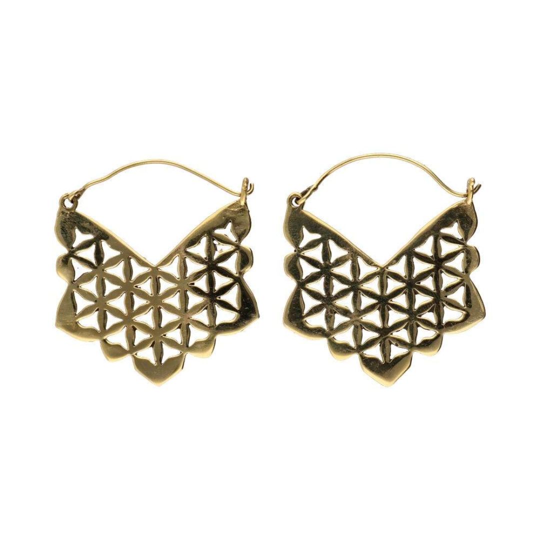 boucles d oreilles fleur de vie or