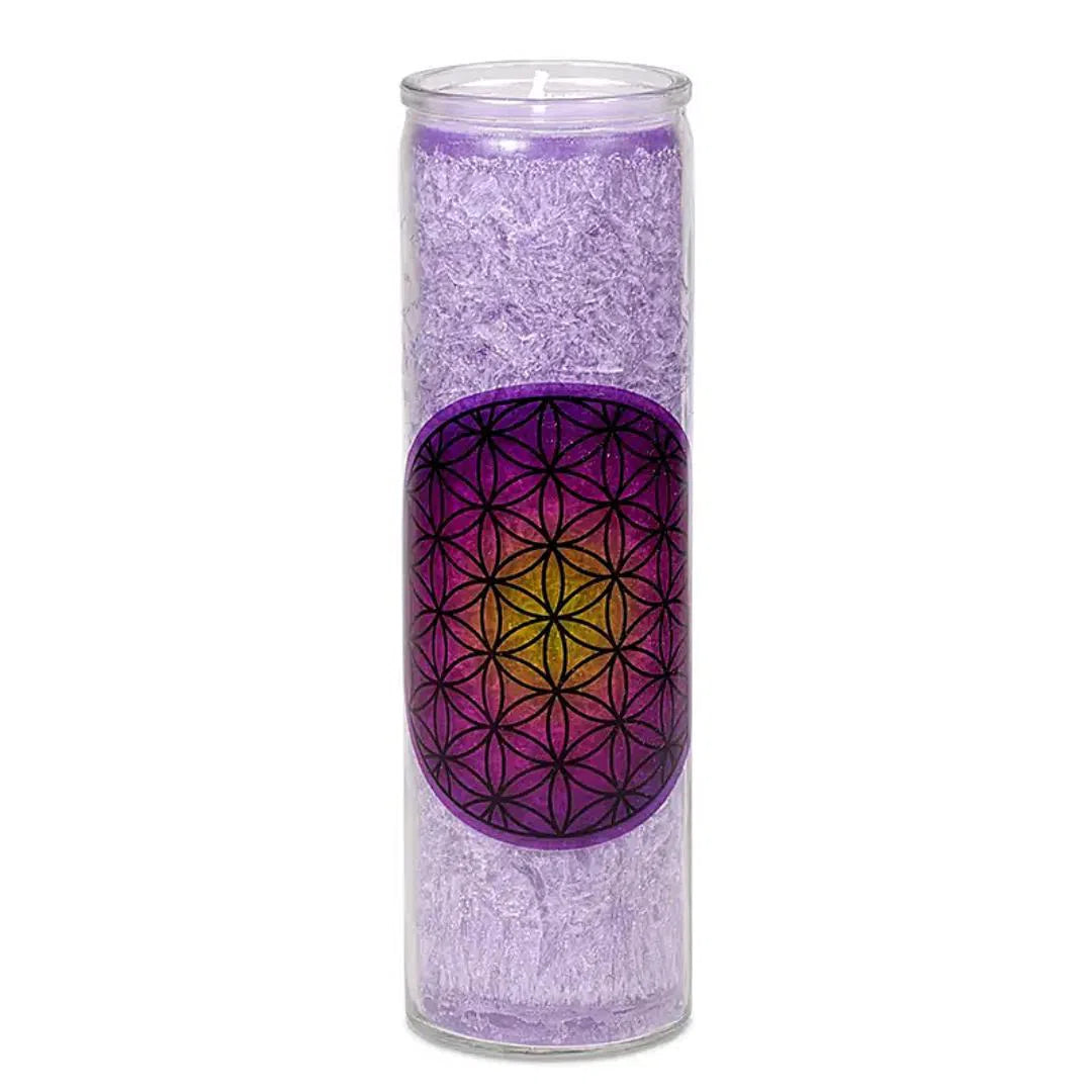 bougie fleur de vie violette
