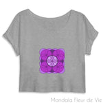 Crop Top Femme Mandala Fleur de Vie Violette