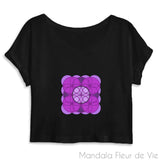 Crop Top Femme Mandala Fleur de Vie Violette