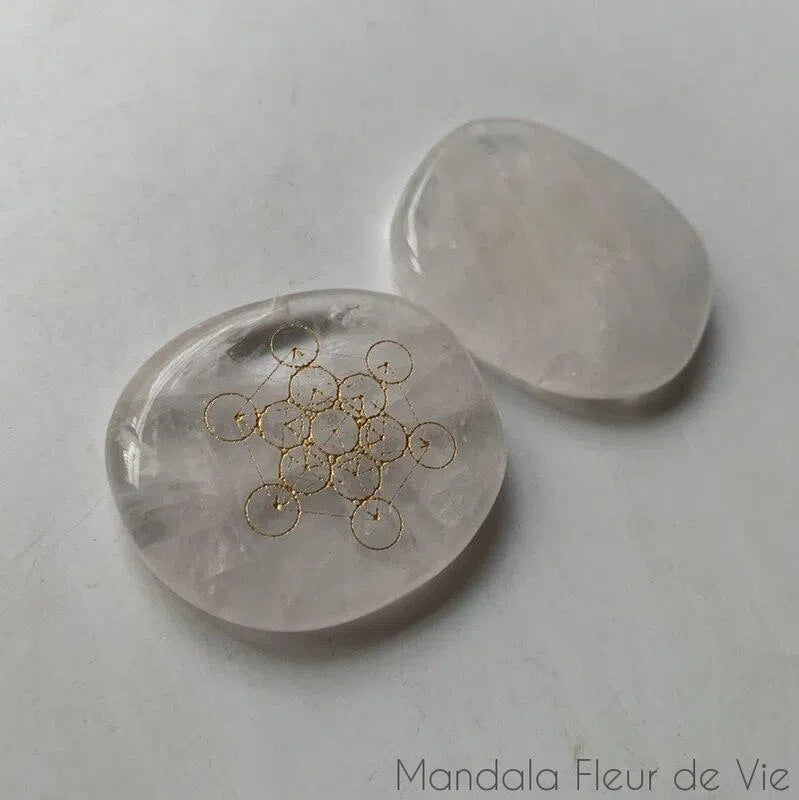 Cube de Metatron gravé sur Cristal de Roche