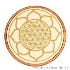 Fleur de vie en bois Grille de cristaux Guérison