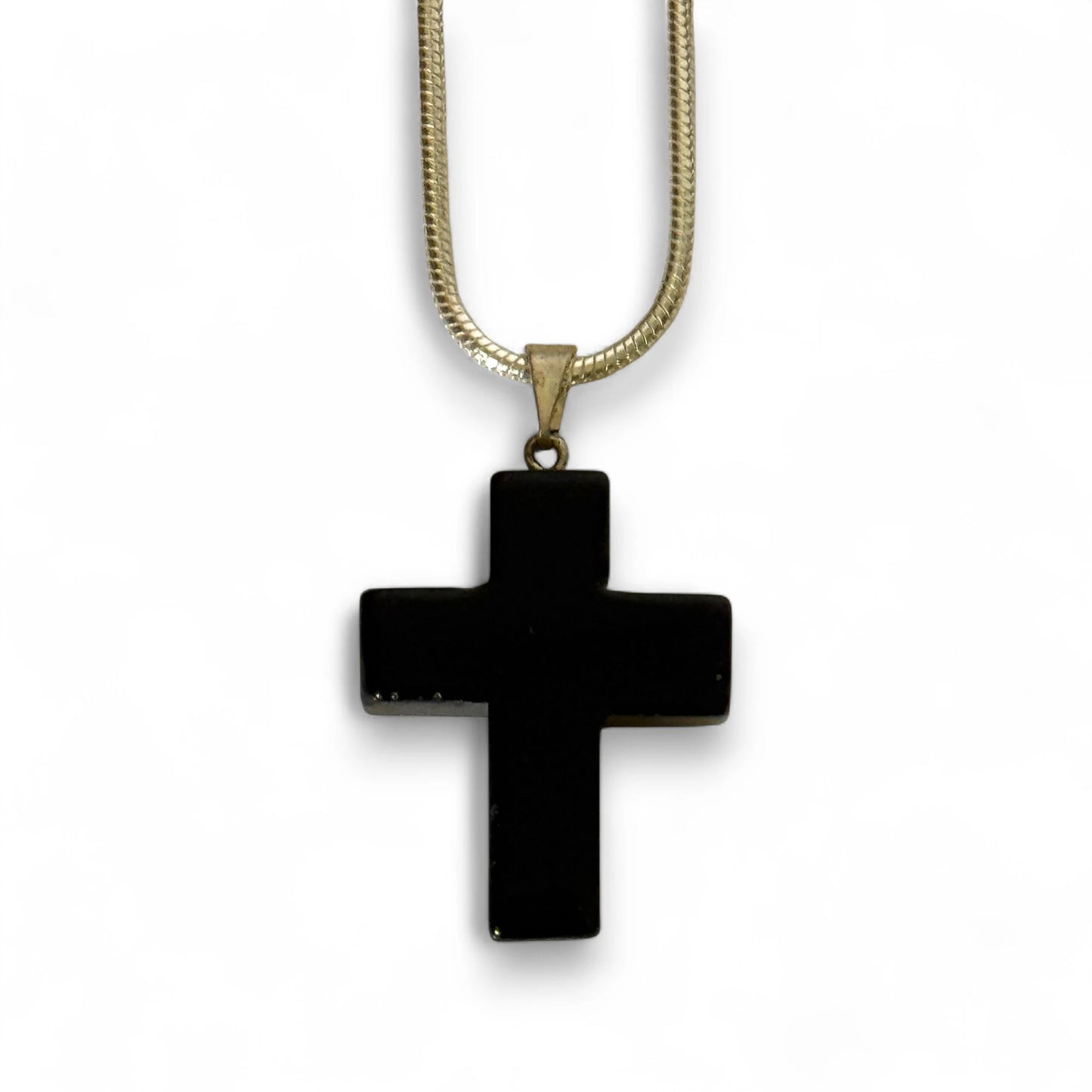 Pendentif Croix en Obsidienne - Protection & ancrage
