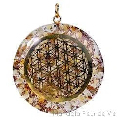 Pendentif Fleur de Vie Orgonite Citrine