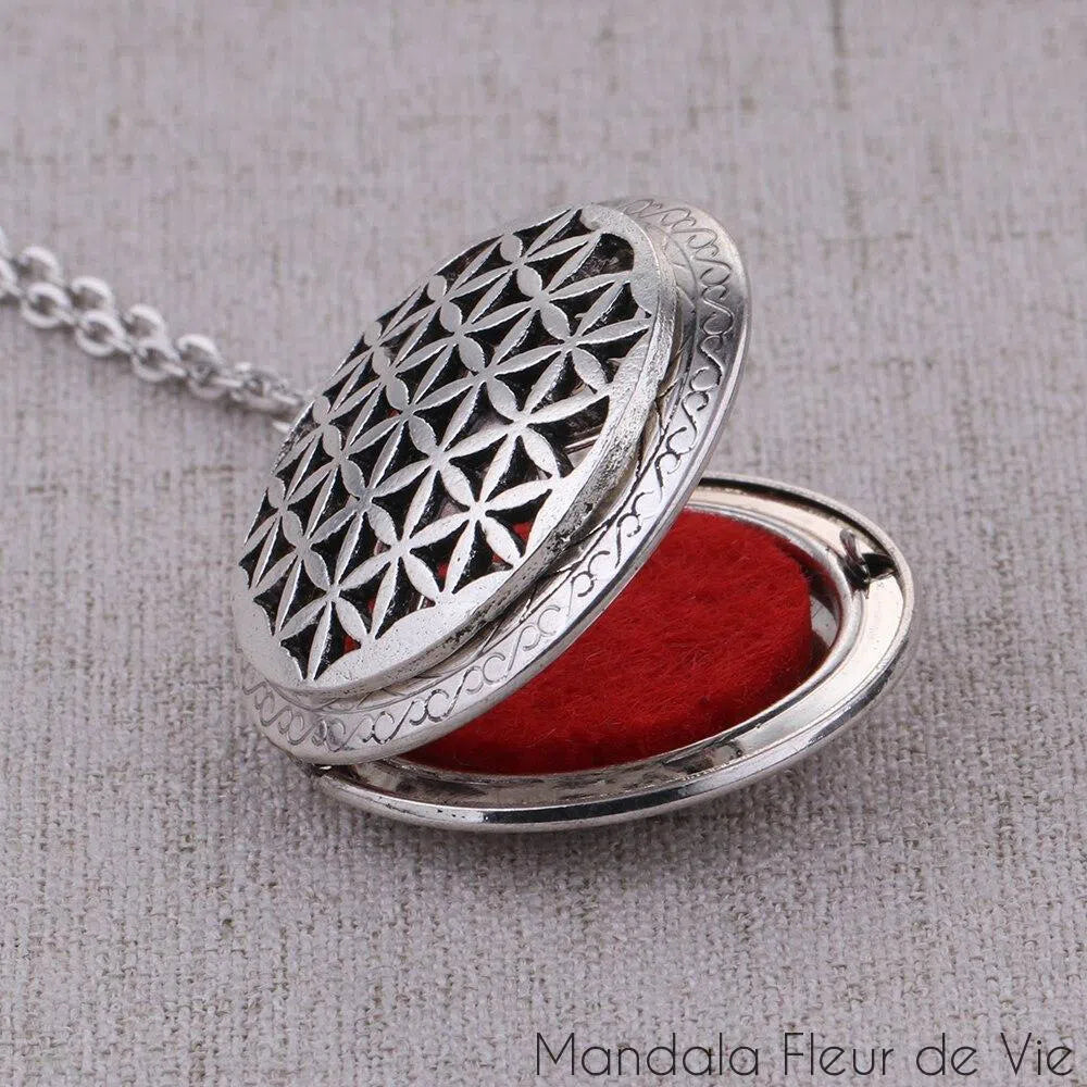 Pendentif Fleur de vie Diffuseur d'Huiles Essentielles Mandala Fleur de vie