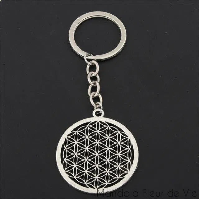 Porte-clés ou bijou de sac Fleur de vie Mandala Fleur de vie