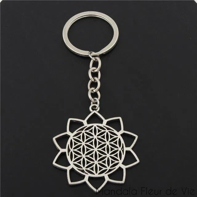 Porte-clés ou bijou de sac Fleur de vie Mandala Fleur de vie