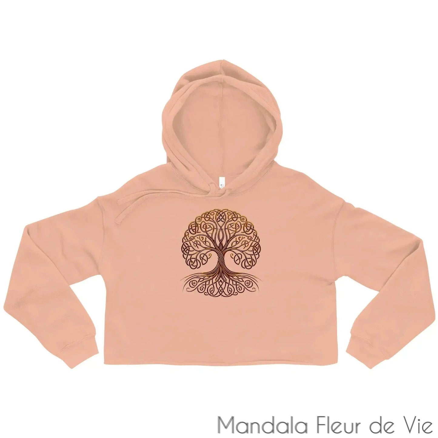 Sweat à Capuche Crop-Top -Arbre de Vie - Mandala Fleur de vie