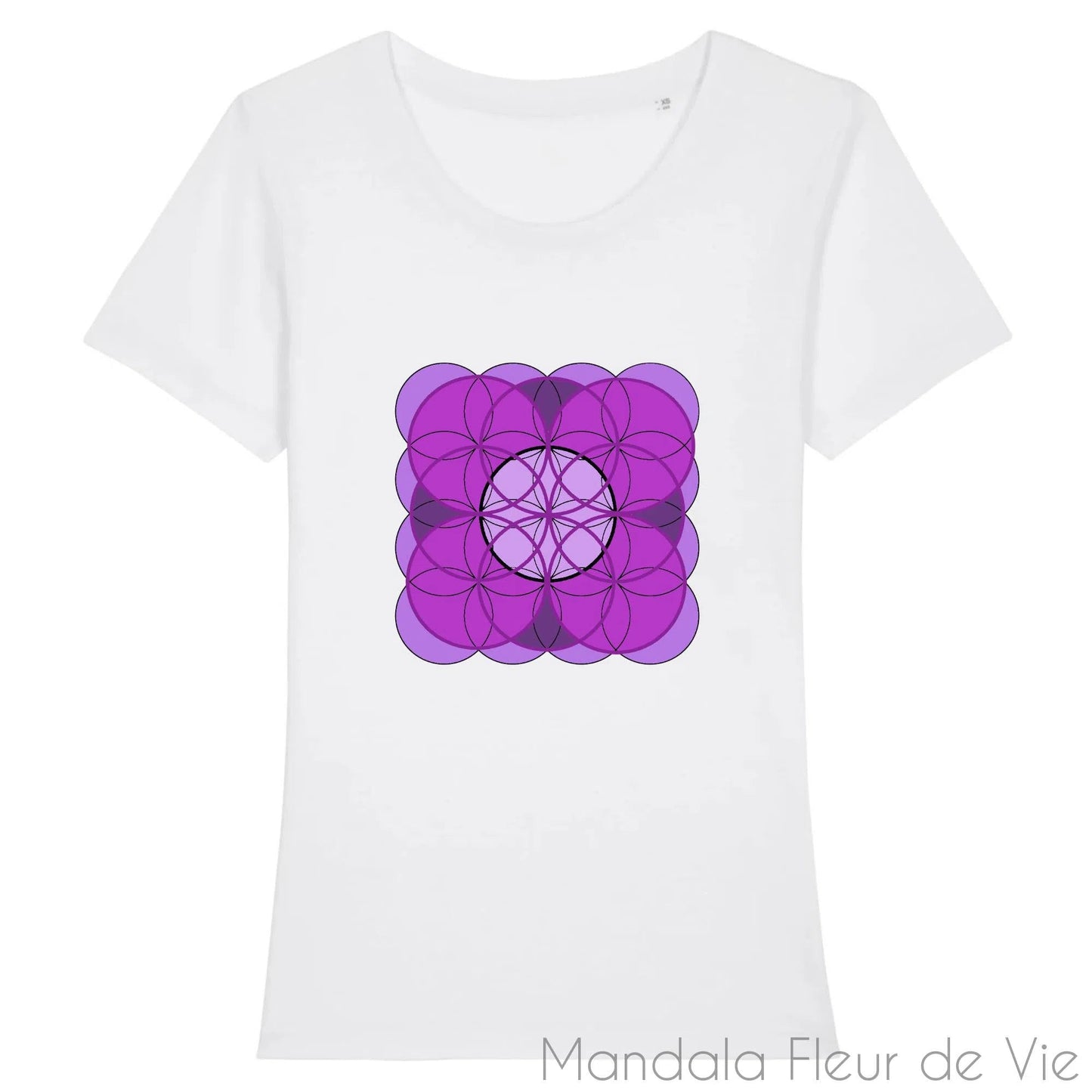 T-Shirt Femme Mandala Fleur de Vie Violette
