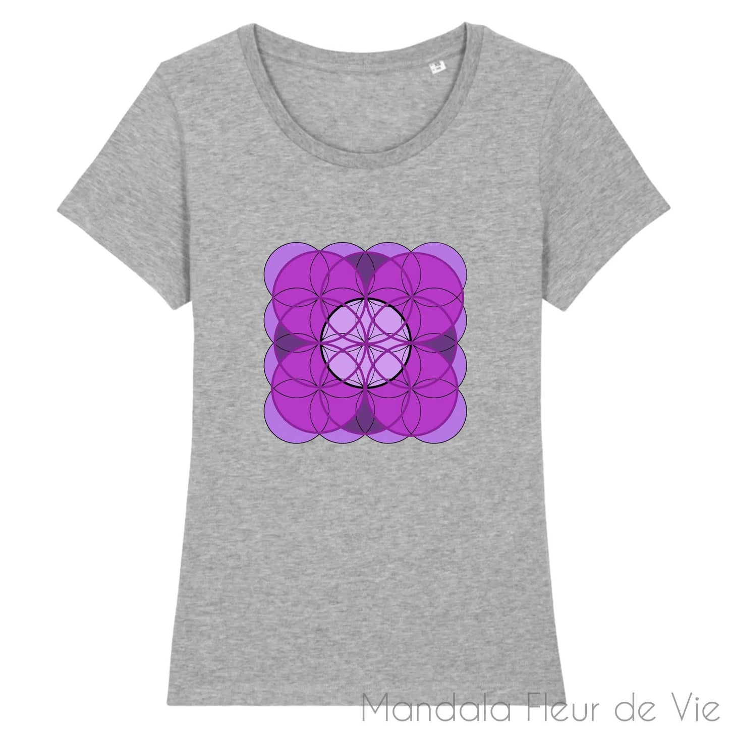 T-Shirt Femme Mandala Fleur de Vie Violette