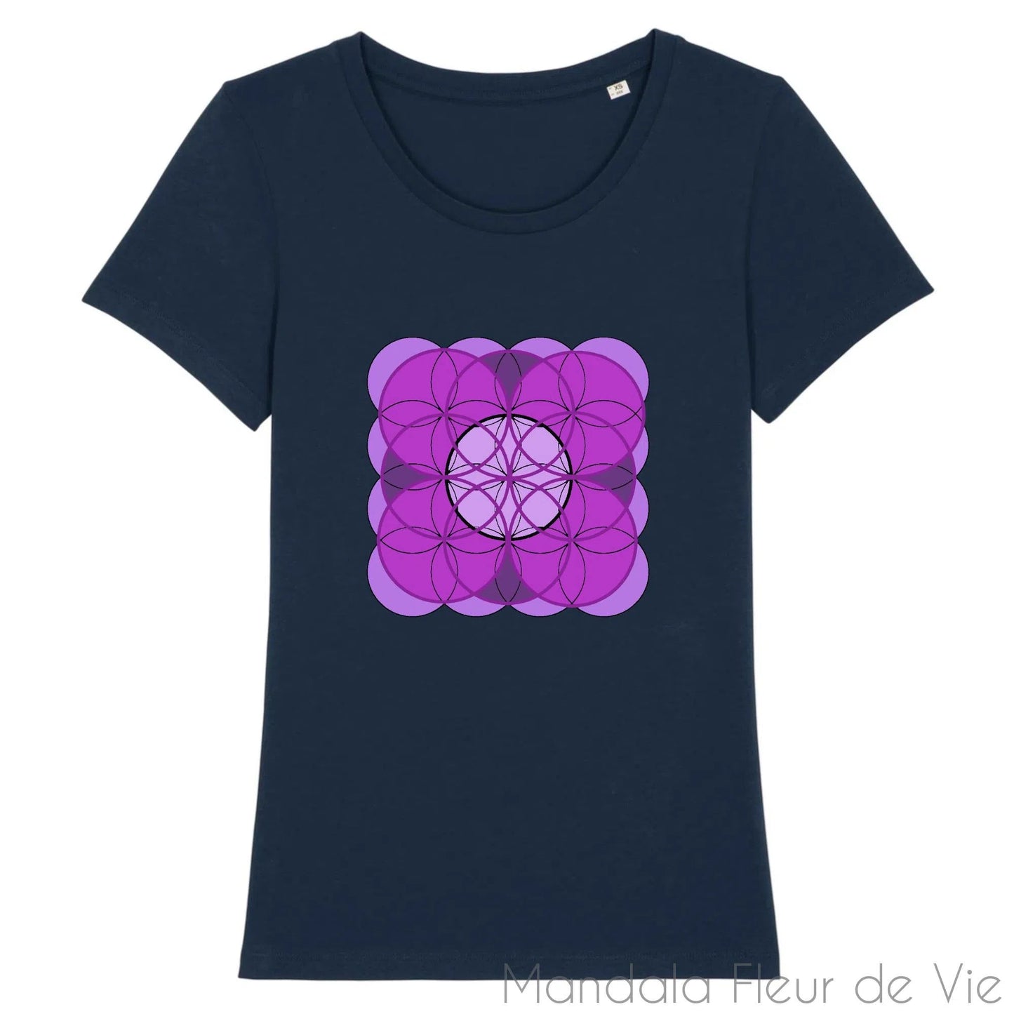 T-Shirt Femme Mandala Fleur de Vie Violette