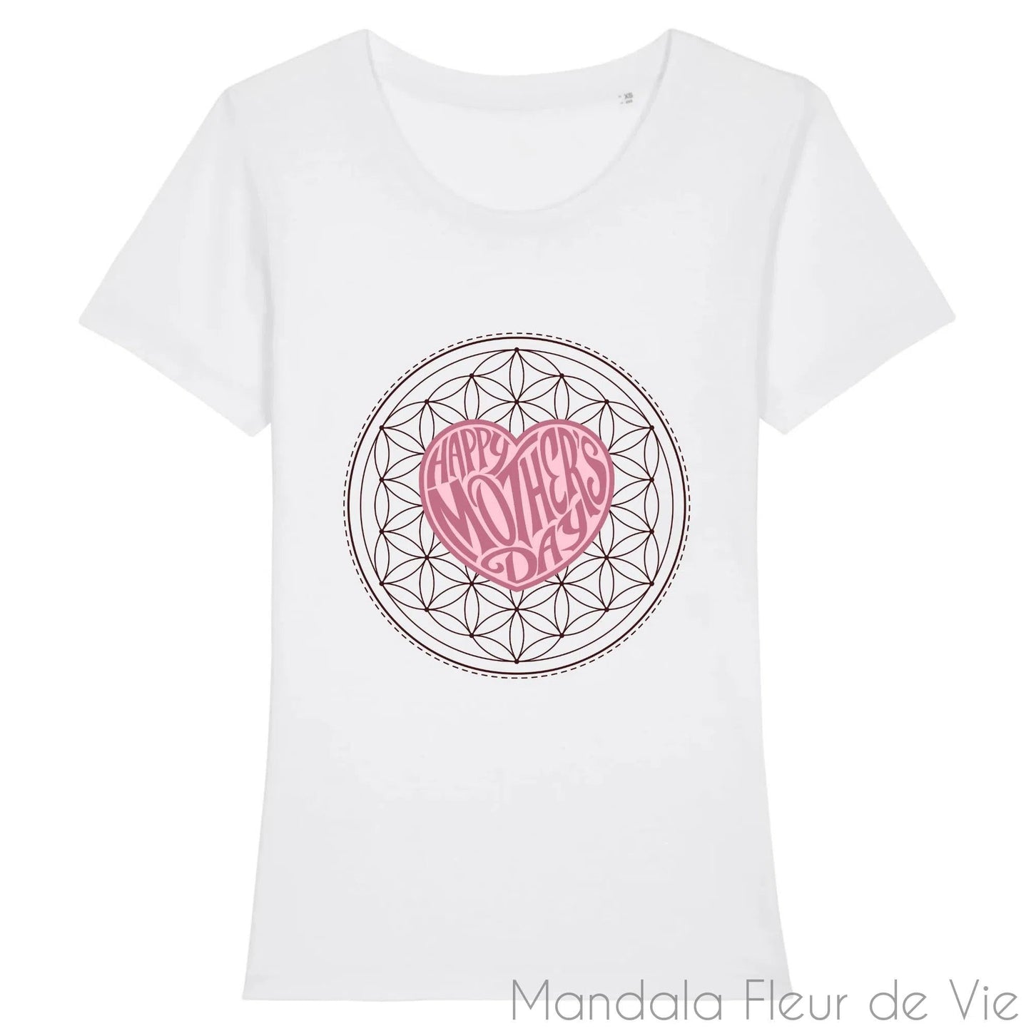 T Shirt Mandala Fleur de Vie "Happy Mother's Day"