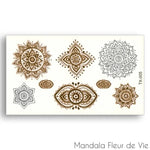 Tatouage Mandala <br> Fleur de Lotus Métal Mandala Fleur de vie
