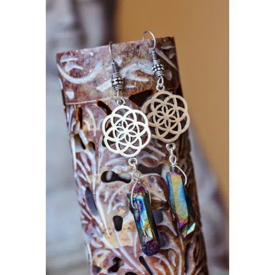 BOUCLES D'OREILLES FLEUR DE VIE - Mandala Fleur de vie