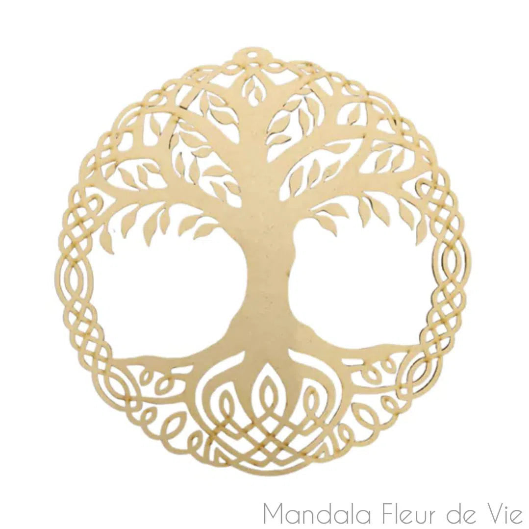 Arbre de Vie en Bois 20 cm - Mandala Fleur de vie