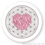 Autocollant Mandala Fleur de Vie "Happy Mother's Day"