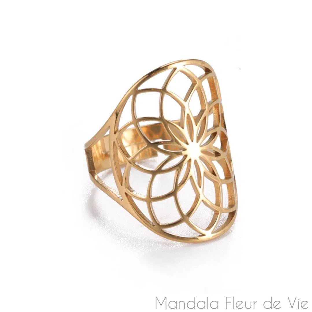 Bague Ajustable Fleur de Vie - Mandala Fleur de vie