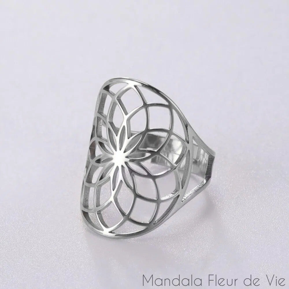 Bague Ajustable Fleur de Vie - Mandala Fleur de vie