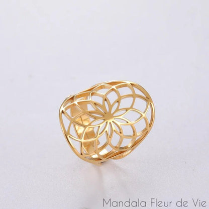 Bague Ajustable Fleur de Vie - Mandala Fleur de vie