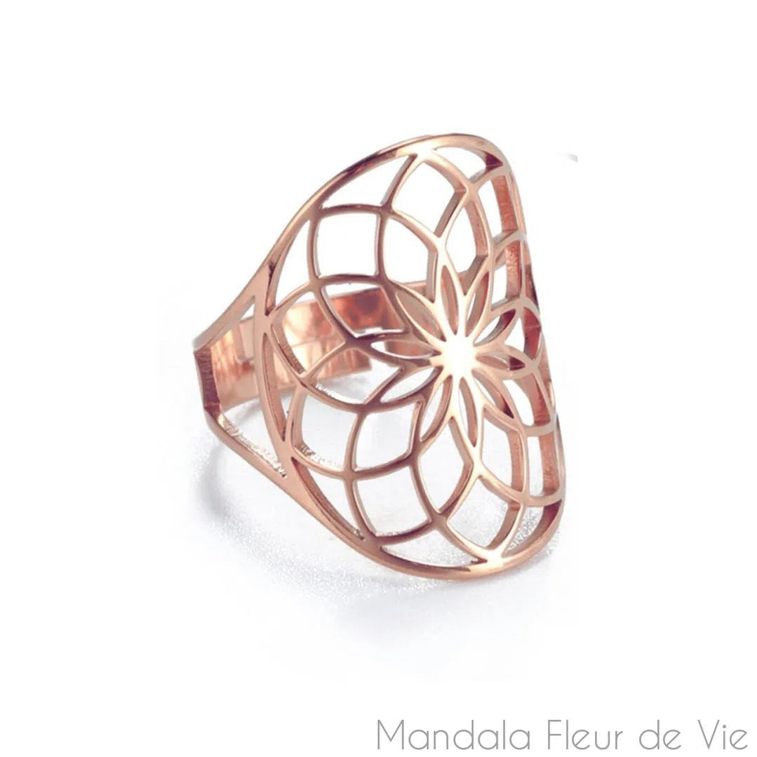 Bague Ajustable Fleur de Vie - Mandala Fleur de vie