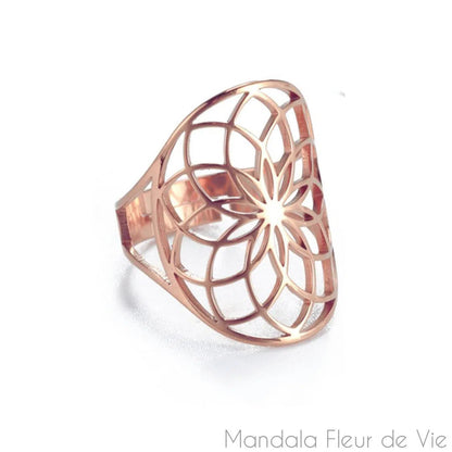 Bague Ajustable Fleur de Vie - Mandala Fleur de vie