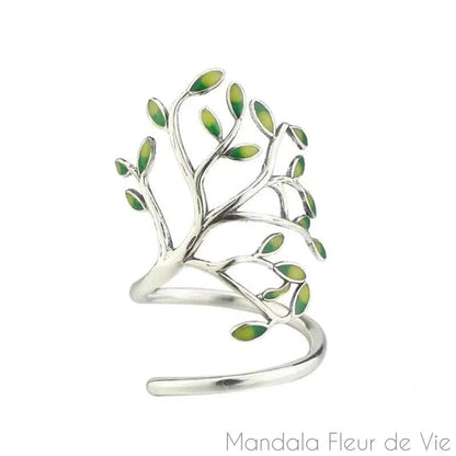 Bague Arbre de Vie en Argent - Mandala Fleur de vie