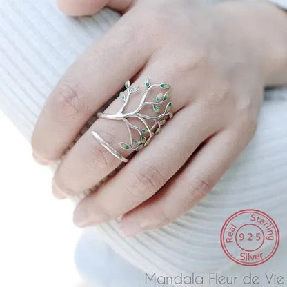 Bague Arbre de Vie en Argent - Mandala Fleur de vie