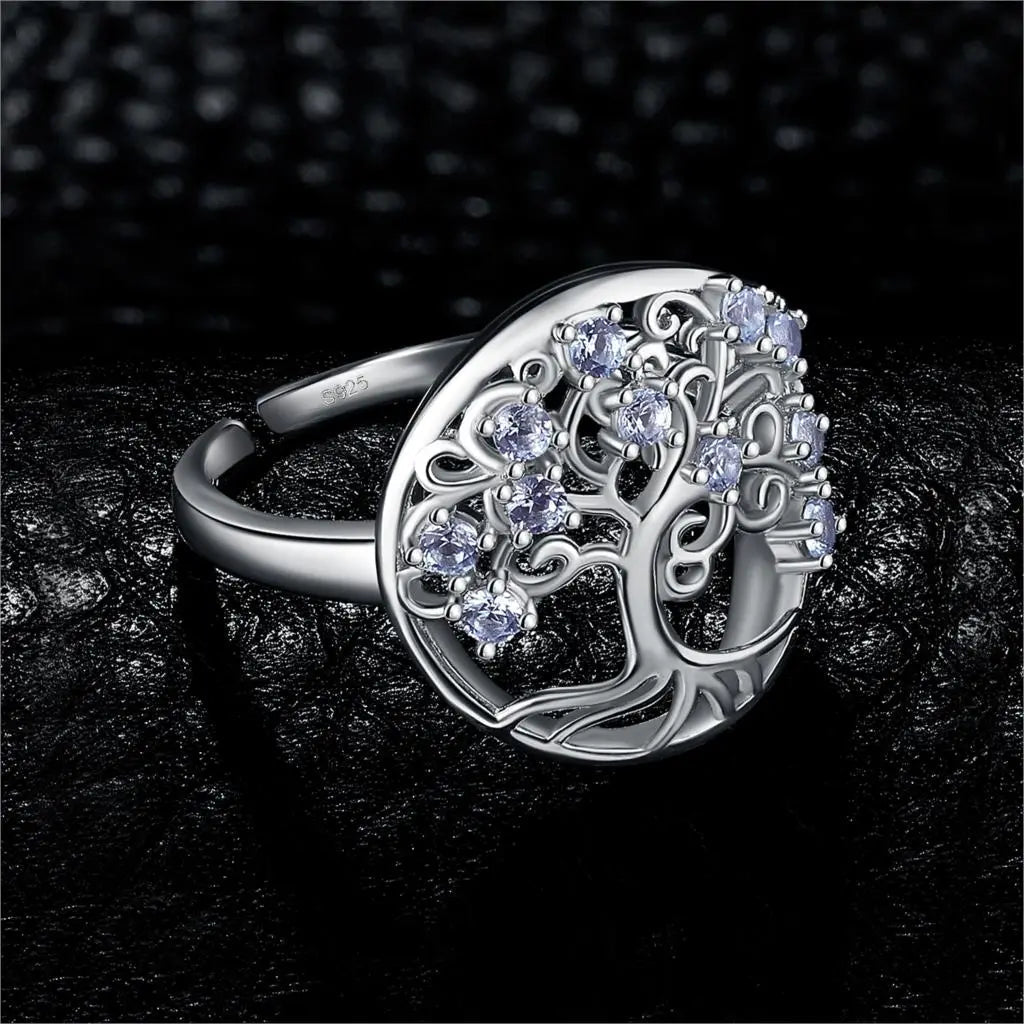 Bague Argent Femme Arbre de Vie - Mandala Fleur de vie