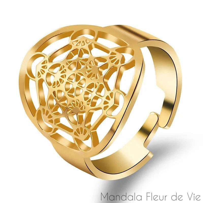 Bague Cube de Metatron - Mandala Fleur de vie