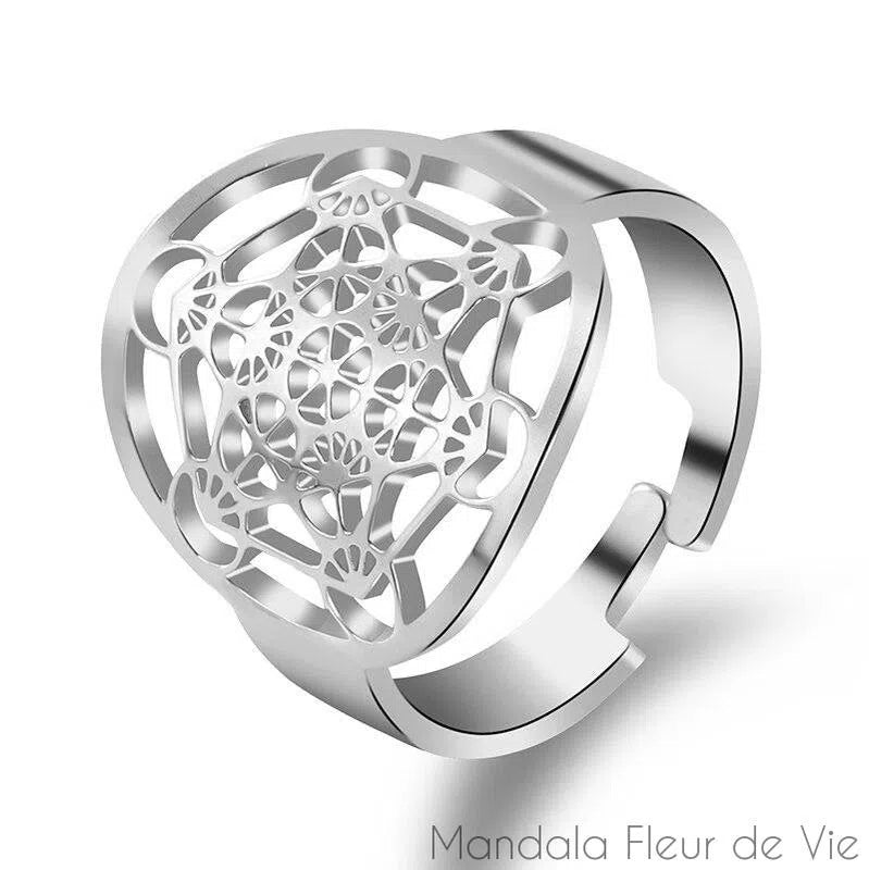 Bague Cube de Metatron - Mandala Fleur de vie