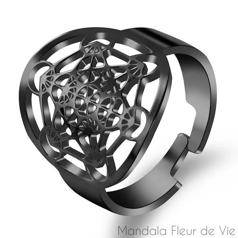 Bague Cube de Metatron - Mandala Fleur de vie