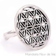 Bague Fleur de Vie Ronde (laiton) - Mandala Fleur de vie