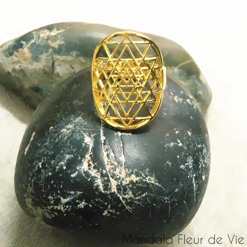 Bague Mandala Sri Yantra Mandala Fleur de vie