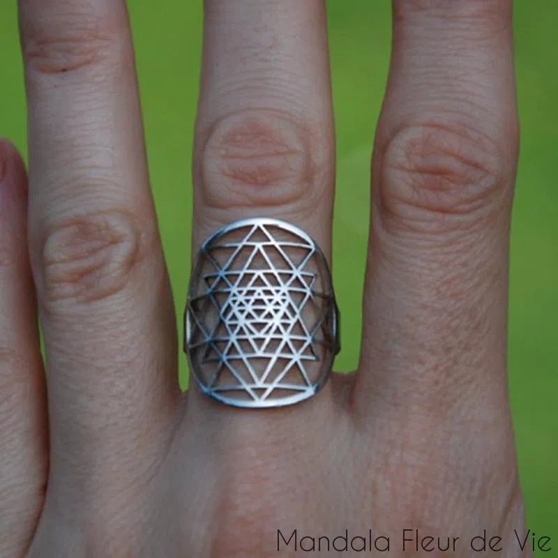 Bague Mandala Sri Yantra Mandala Fleur de vie