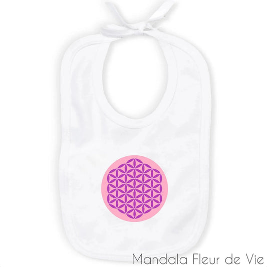 Bavoir Bébé en Coton Bio Mandala Fleur de Vie Mandala Fleur de vie