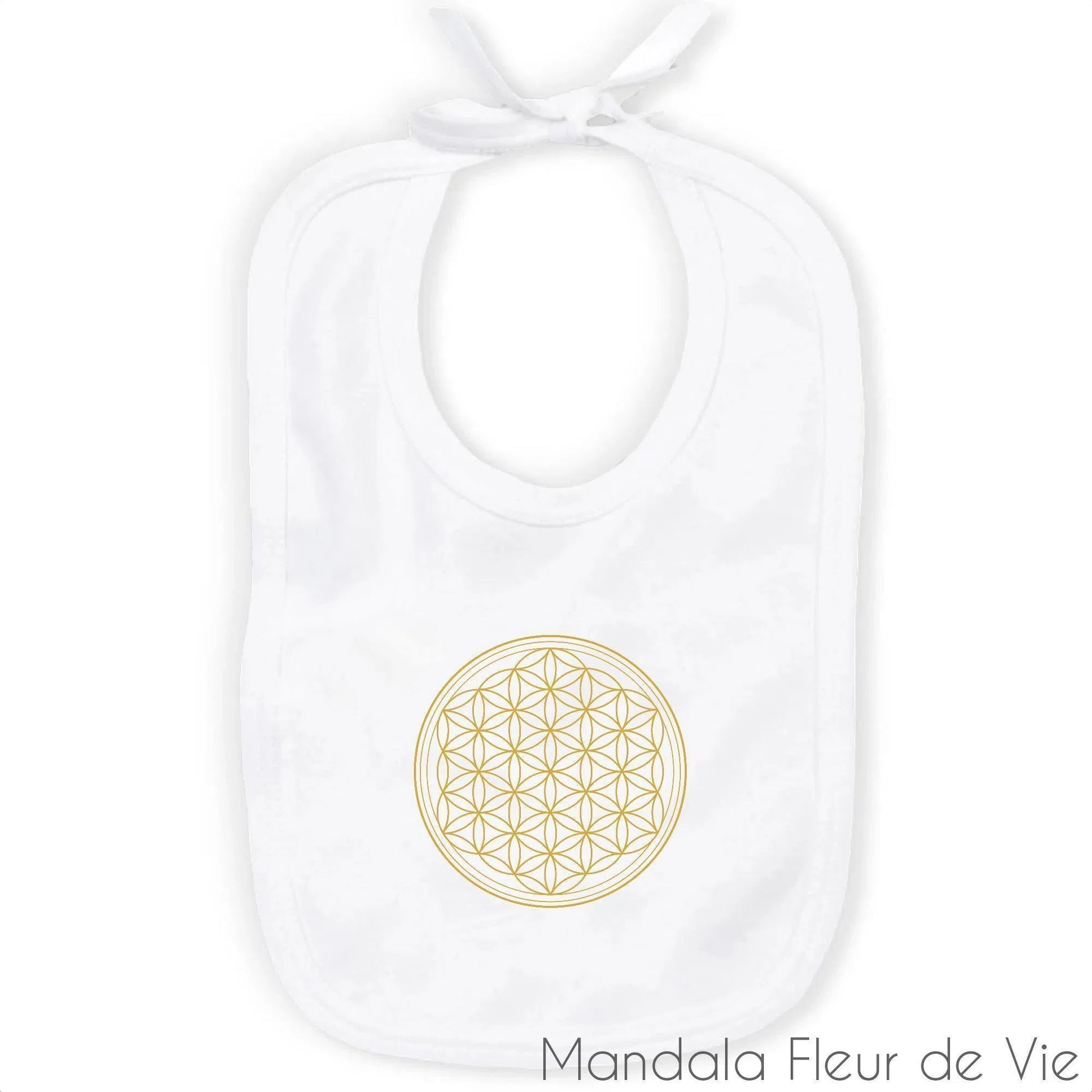 Bavoir Bébé en Coton Bio Mandala Fleur de Vie Mandala Fleur de vie