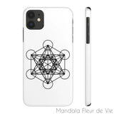 Coque Téléphone Cube de Metatron Noir/Blanc