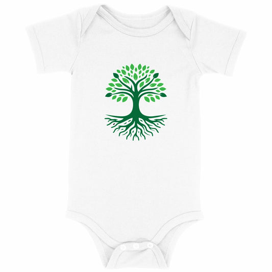 Body Bébé Arbre de Vie – Coton Bio Doux et Naturel - face_blanc
