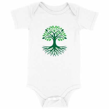 Body Bébé Arbre de Vie – Coton Bio Doux et Naturel - face_blanc