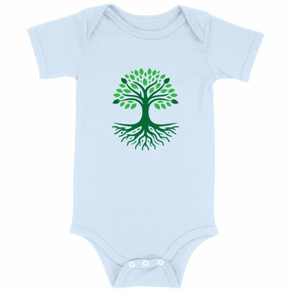 Body Bébé Arbre de Vie – Coton Bio Doux et Naturel - face_bleu