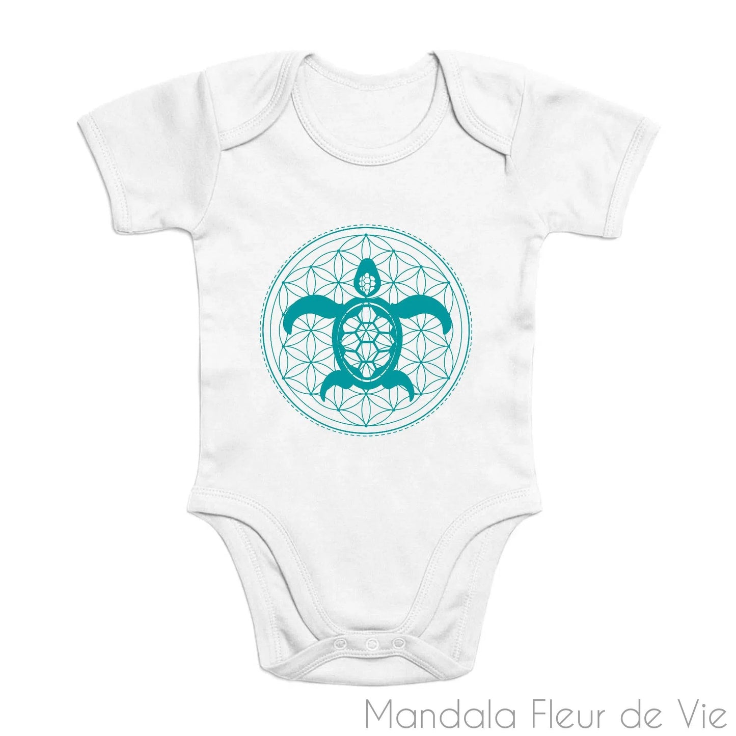 Body Bébé Mandala Fleur de Vie Tortue