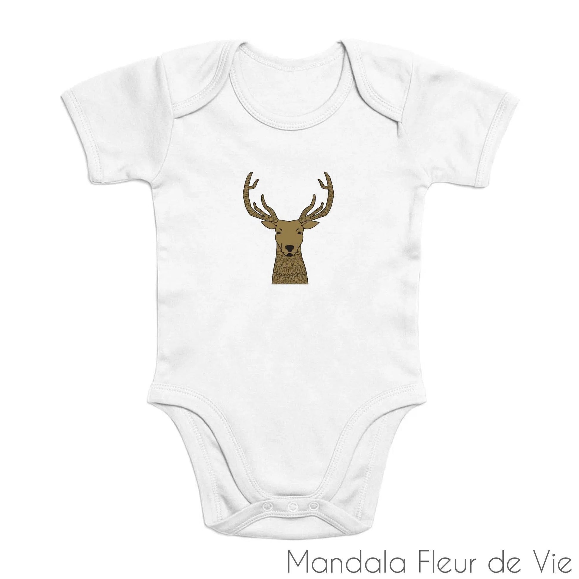 Body Bébé en Coton Bio Mandala Animal Mandala Fleur de vie