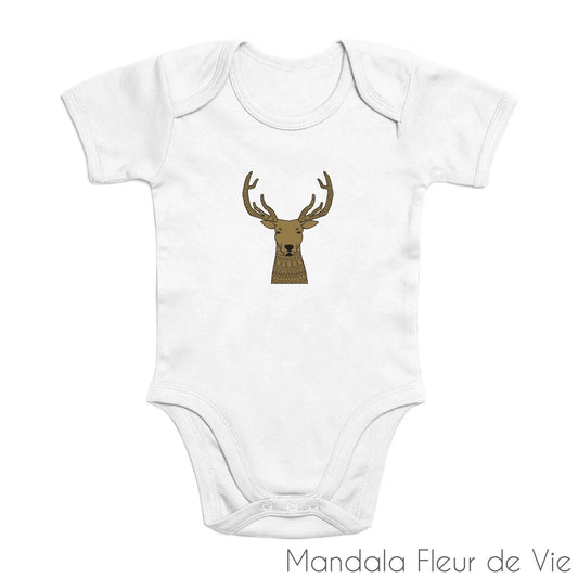 Body Bébé en Coton Bio Mandala Animal Mandala Fleur de vie