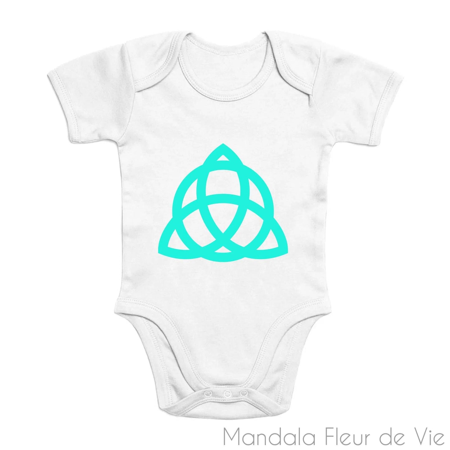 Body Bébé en Coton Bio Triquetra Bleu Turquoise