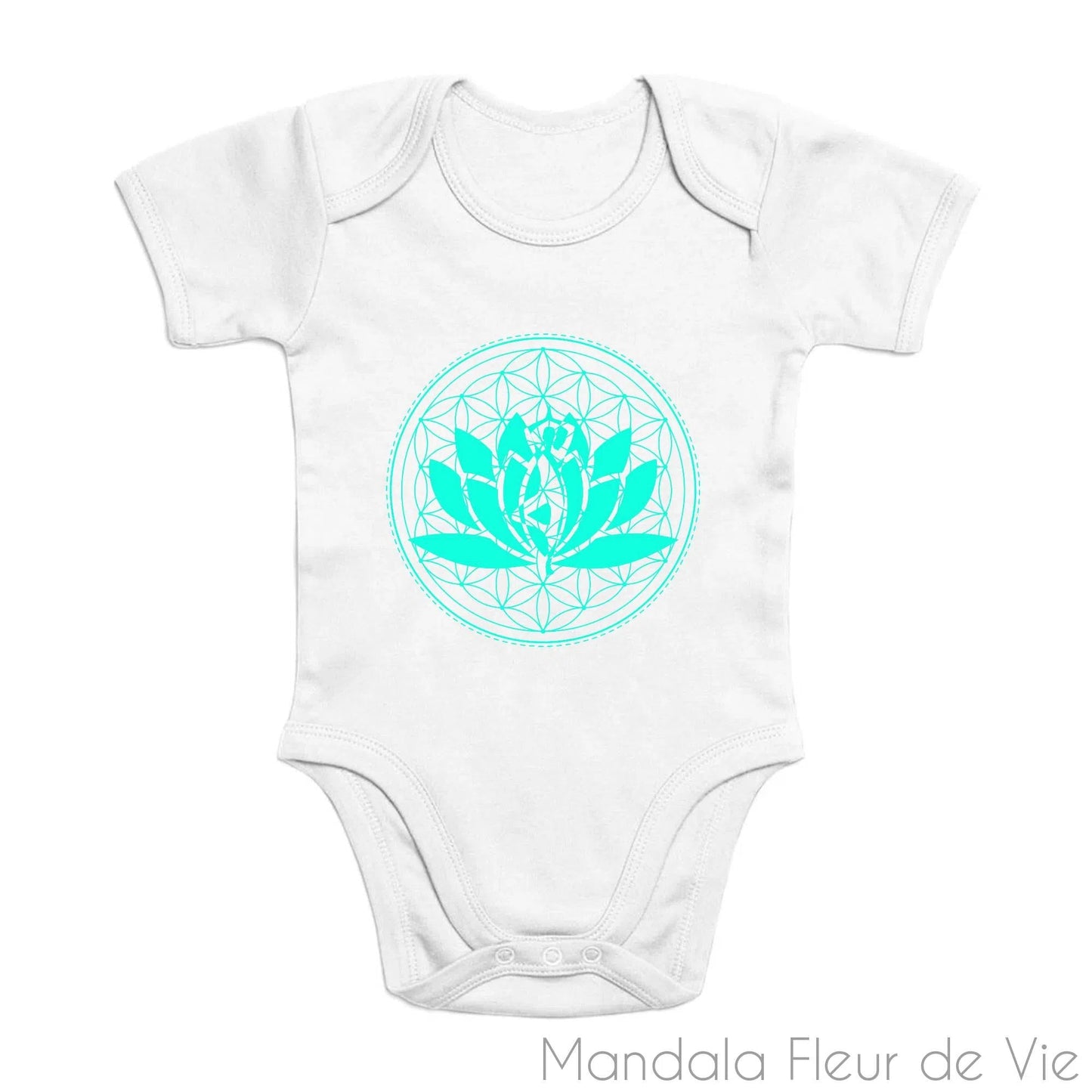 Body Bébé en Coton Bio "Fleur de Vie Lotus Yoga"