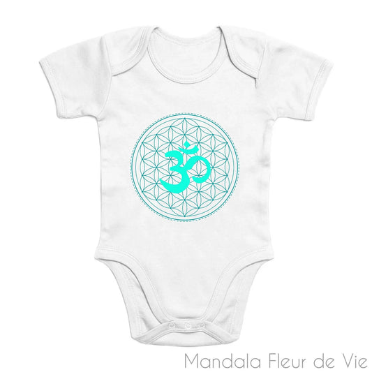 Body Bébé en Coton Bio "Fleur de Vie Om"