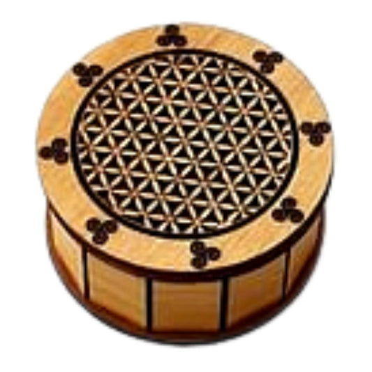 Boîte en Bois Fleur de Vie - Mandala Fleur de vie